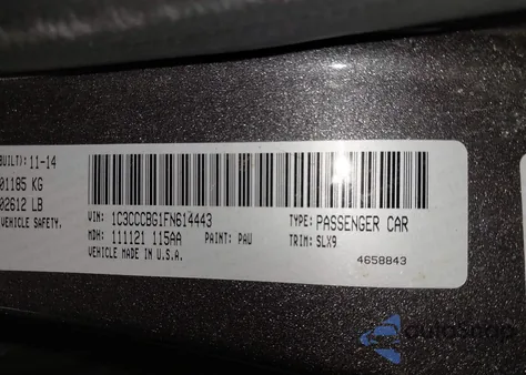 2015 Chrysler 200 S z USA, uszkodzony, nr VIN 1C3CCCBG1FN614443